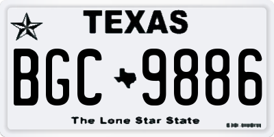 TX license plate BGC9886