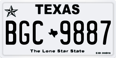 TX license plate BGC9887