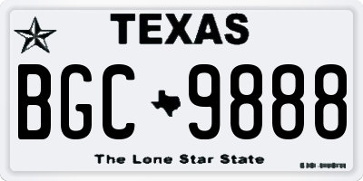 TX license plate BGC9888