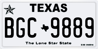 TX license plate BGC9889