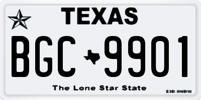 TX license plate BGC9901