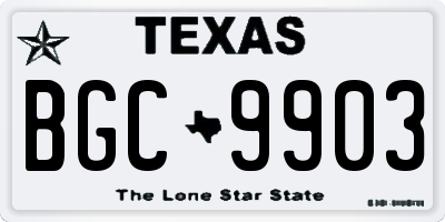 TX license plate BGC9903