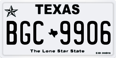 TX license plate BGC9906