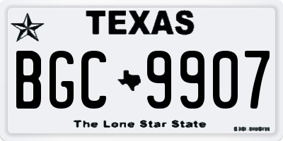 TX license plate BGC9907