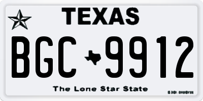 TX license plate BGC9912