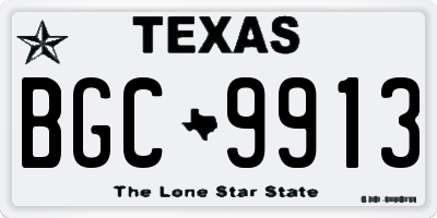 TX license plate BGC9913