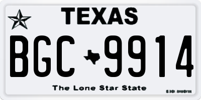 TX license plate BGC9914