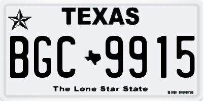 TX license plate BGC9915