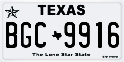 TX license plate BGC9916