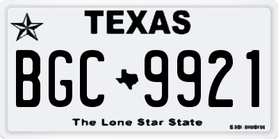 TX license plate BGC9921