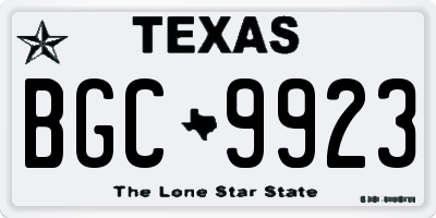TX license plate BGC9923