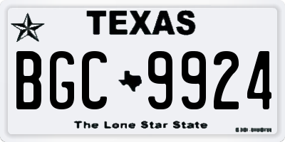 TX license plate BGC9924