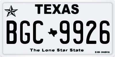 TX license plate BGC9926