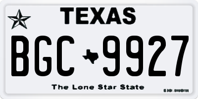 TX license plate BGC9927