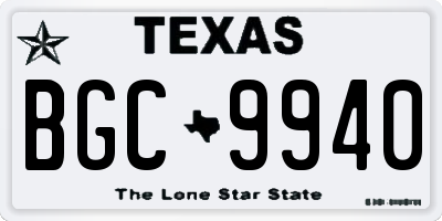 TX license plate BGC9940