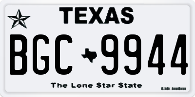 TX license plate BGC9944