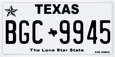 TX license plate BGC9945