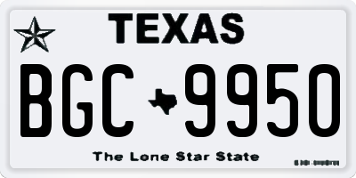 TX license plate BGC9950