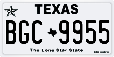TX license plate BGC9955