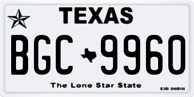 TX license plate BGC9960