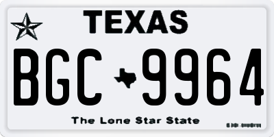 TX license plate BGC9964