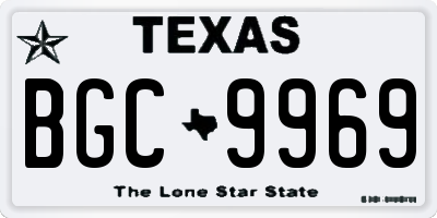 TX license plate BGC9969