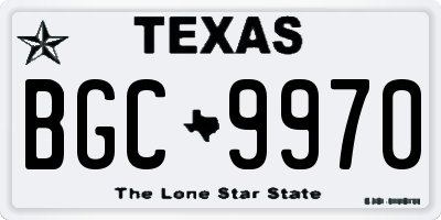 TX license plate BGC9970