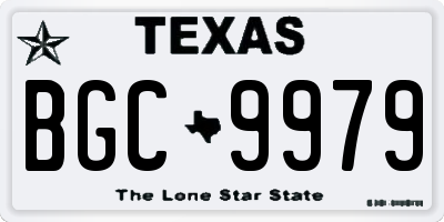 TX license plate BGC9979