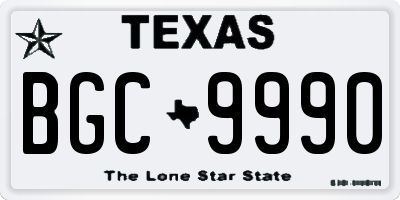 TX license plate BGC9990