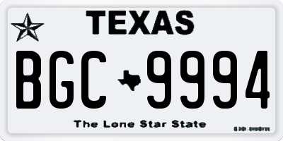 TX license plate BGC9994