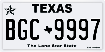 TX license plate BGC9997