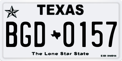 TX license plate BGD0157