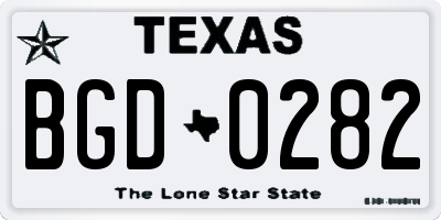 TX license plate BGD0282