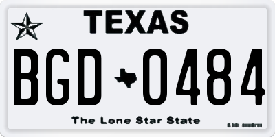 TX license plate BGD0484