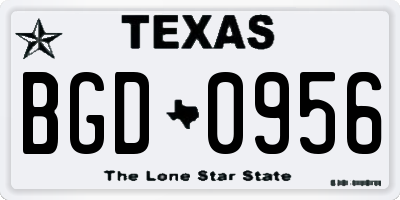 TX license plate BGD0956