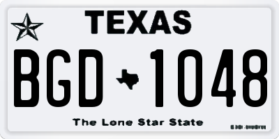 TX license plate BGD1048