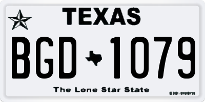 TX license plate BGD1079