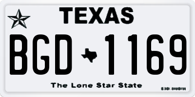 TX license plate BGD1169