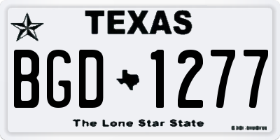 TX license plate BGD1277