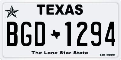 TX license plate BGD1294