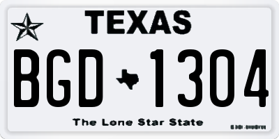 TX license plate BGD1304