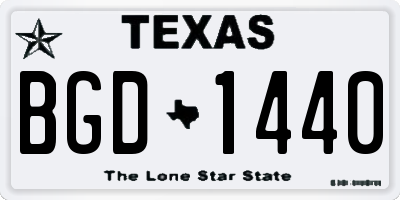 TX license plate BGD1440