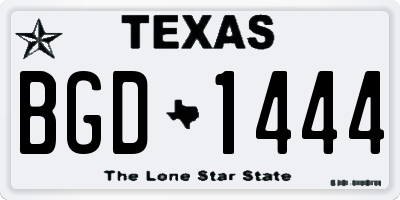 TX license plate BGD1444