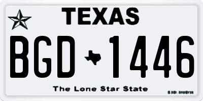 TX license plate BGD1446