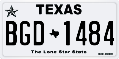 TX license plate BGD1484