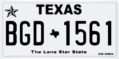 TX license plate BGD1561