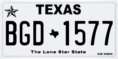 TX license plate BGD1577