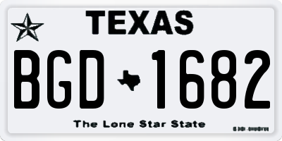 TX license plate BGD1682