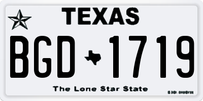 TX license plate BGD1719