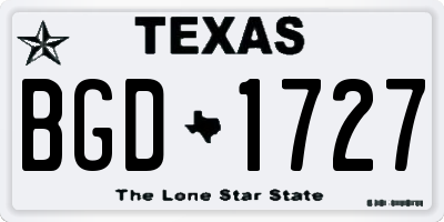 TX license plate BGD1727
